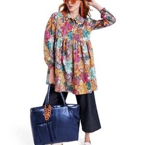 Kika Vargas x Target Floral Tiered Dress Scalloped Collar 3X Cottagecore